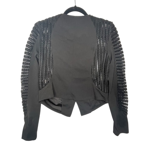 Poetry Black Jacket Size L Juniors Asymmetrical Zipper  Biker Goth Witchy - Picture 2 of 12